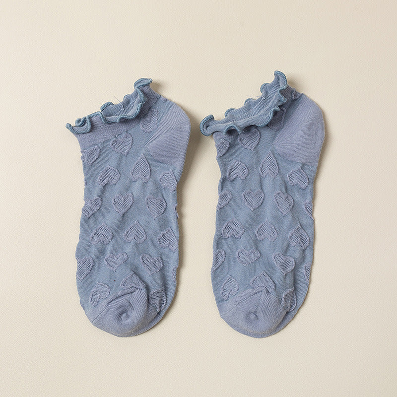 Chaussettes Courtes Femmes Motif Cœur & Chien Blessé | Taille 35-38 | Coton Décontracté Anti-transpiration