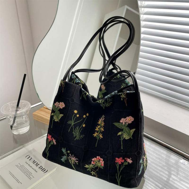 Sac Vintage Brodé De Fleurs