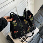 Sac Vintage Brodé De Fleurs