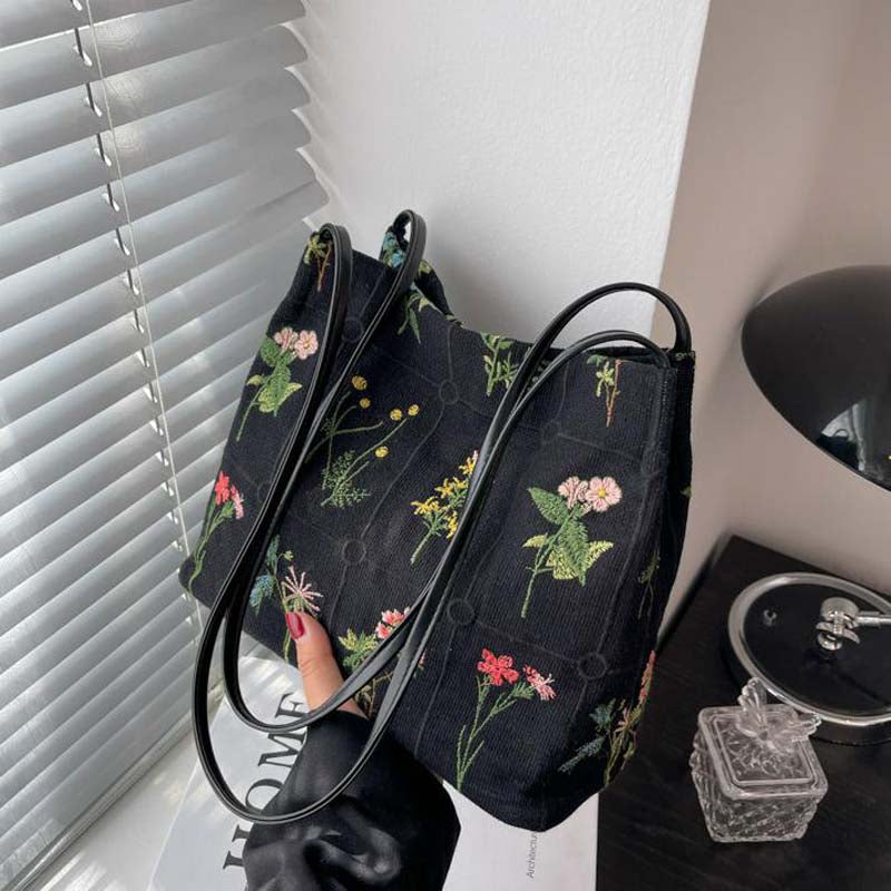 Sac Vintage Brodé De Fleurs