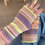 Gants Chauds À Rayures Colorées