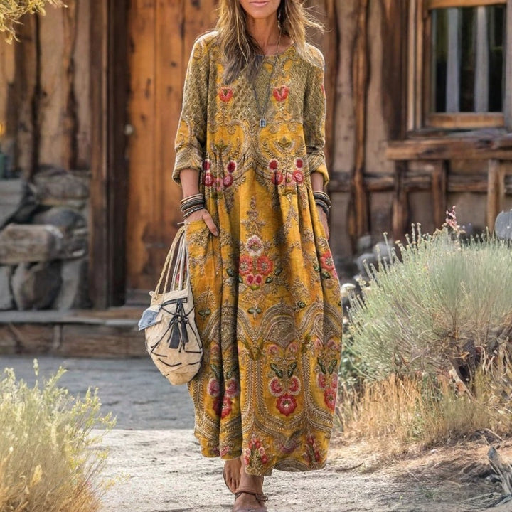 【Coton Et Lin】Blouse Décontractée À Imprimé Floral