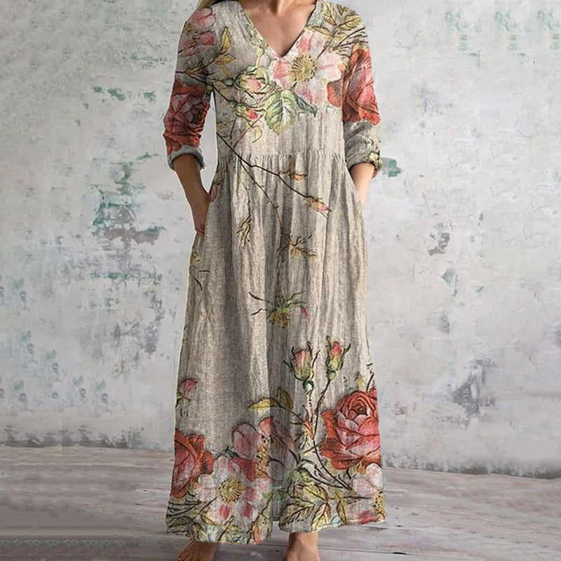 Robe Vintage À Imprimé Floral