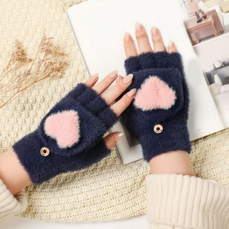 Gants Chauds À Motif Coeur