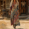 【Manches Longues】Robe À Imprimé Ethnique Vintage