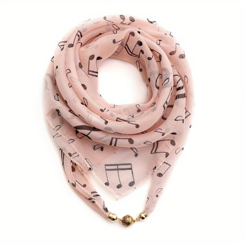 Châle/Écharpe Enveloppant Sarong En Viscose Douce - Imprimé Notes De Musique - Souvenirs De Londres