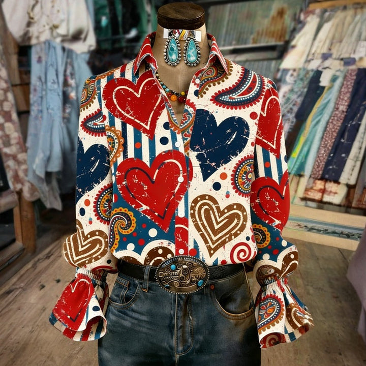 T-Shirt Imprimé À Manches Longues Vintage