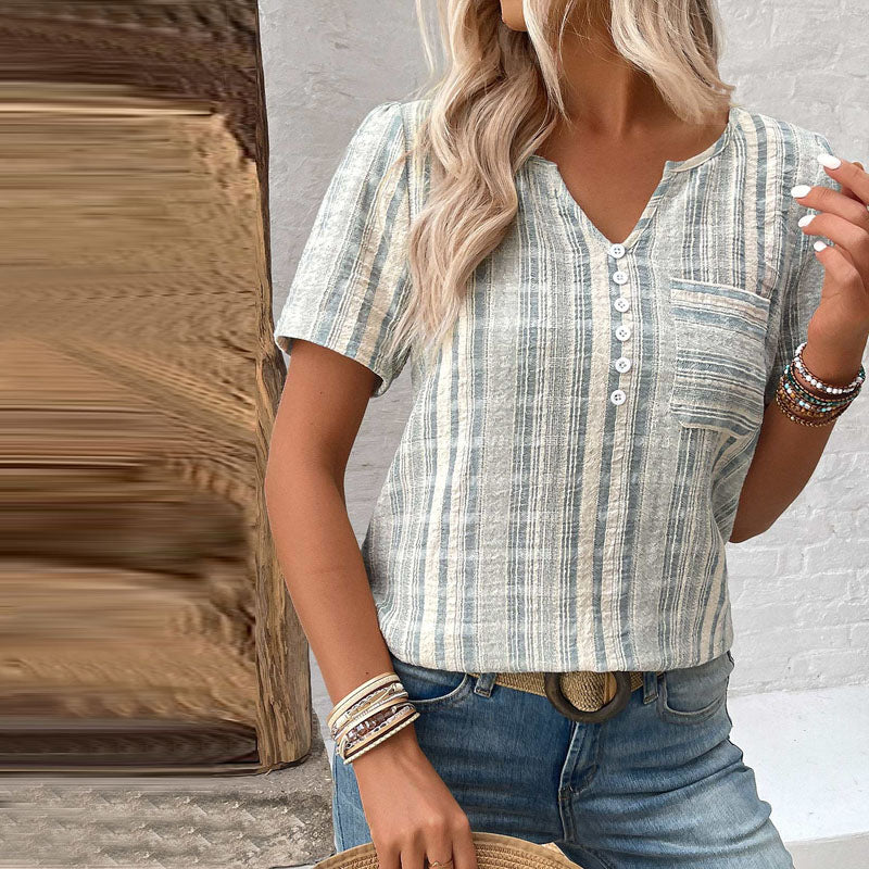 Veste rayée et décontractée collection été 2019 Veste rayée et décontractée collection été 2019