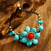 Bracelet Floral Tissé À La Main