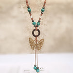 Collier Papillon Ethnique Vintage