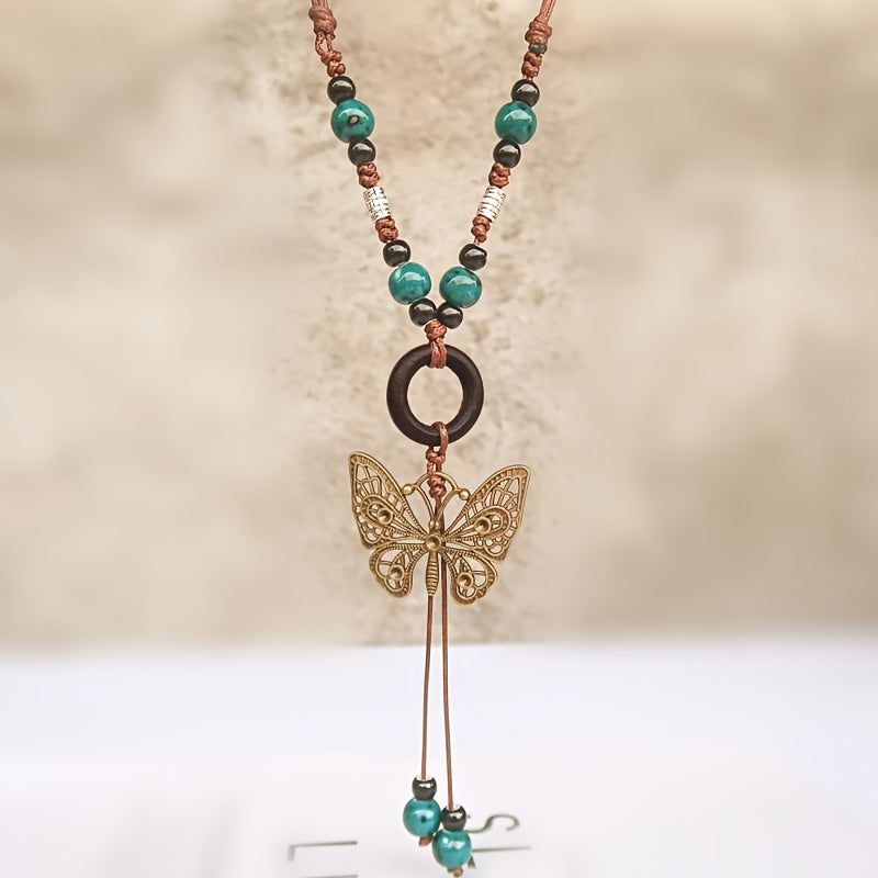 Collier Papillon Ethnique Vintage