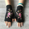 Gants Chauds À Broderie Florale
