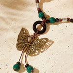 Collier Papillon Ethnique Vintage