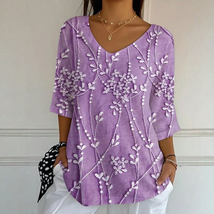 T-Shirt Coloré À Imprimé Floral