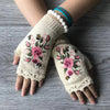 Gants Chauds À Broderie Florale