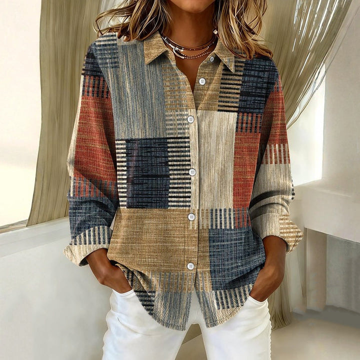 Blouse À Imprimé Géométrique Coloré
