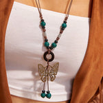 Collier Papillon Ethnique Vintage