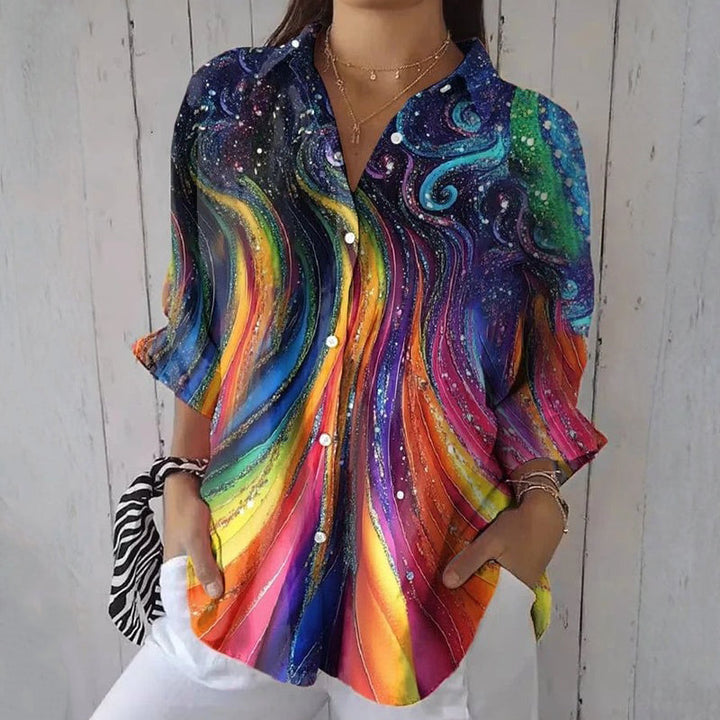 Blouse Imprimée Style Ethnique Vintage