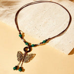 Collier Papillon Ethnique Vintage