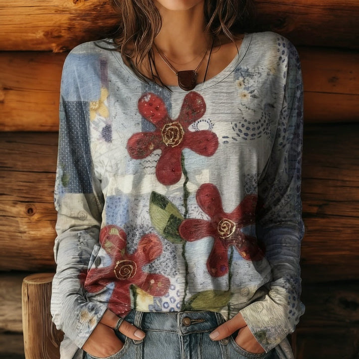 Blouse À Imprimé Floral Vintage