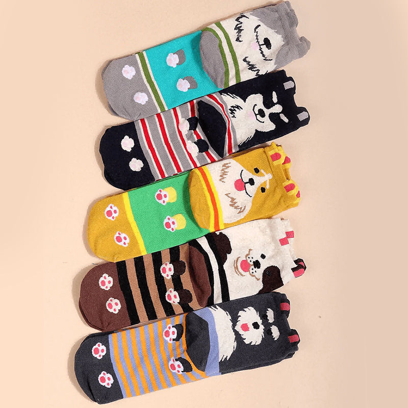 Lot De 5 Paires De Chaussettes De Dessin Animé