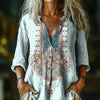 【Manches Longues】Chemisier À Imprimé Ethnique Vintage