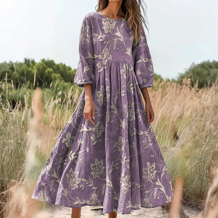 【Coton Et Lin】Blouse Décontractée À Imprimé Floral