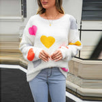 Pull En Tricot À Motif Coeur