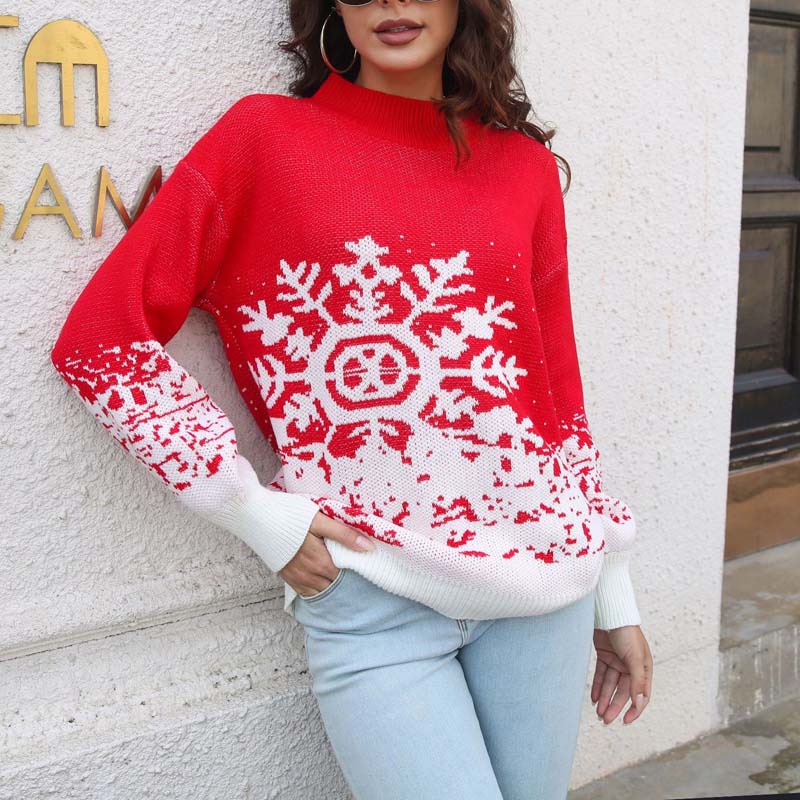 Pull De Noël En Jacquard Flocon De Neige