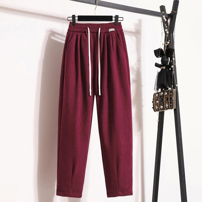 Pantalon Chaud De Couleur Unie