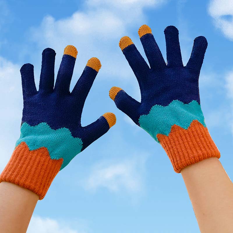 Gants Décontractés À Blocs De Couleurs