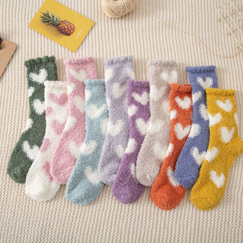 Chaussettes Chaudes À Motif Coeur