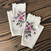 Gants Chauds À Broderie Florale
