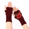 Gants Chauds À Fleurs