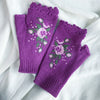 Gants Chauds À Broderie Florale