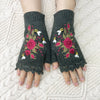 Gants Chauds À Broderie Florale
