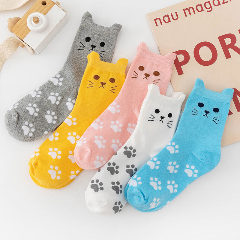 Chaussettes À Imprimé Patte De Chat