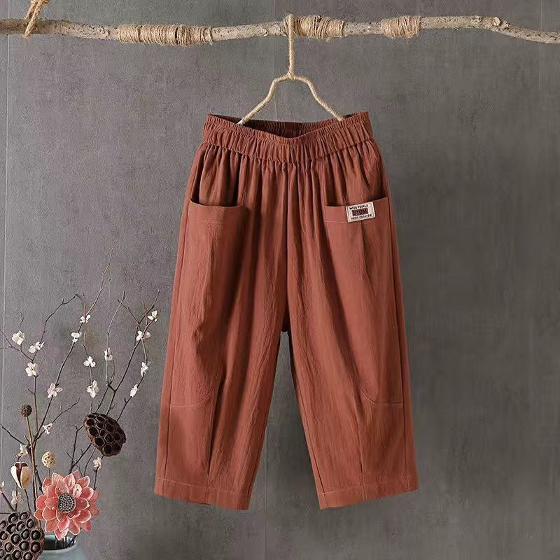 【Coton Et Lin】Pantalon Décontracté Confortable