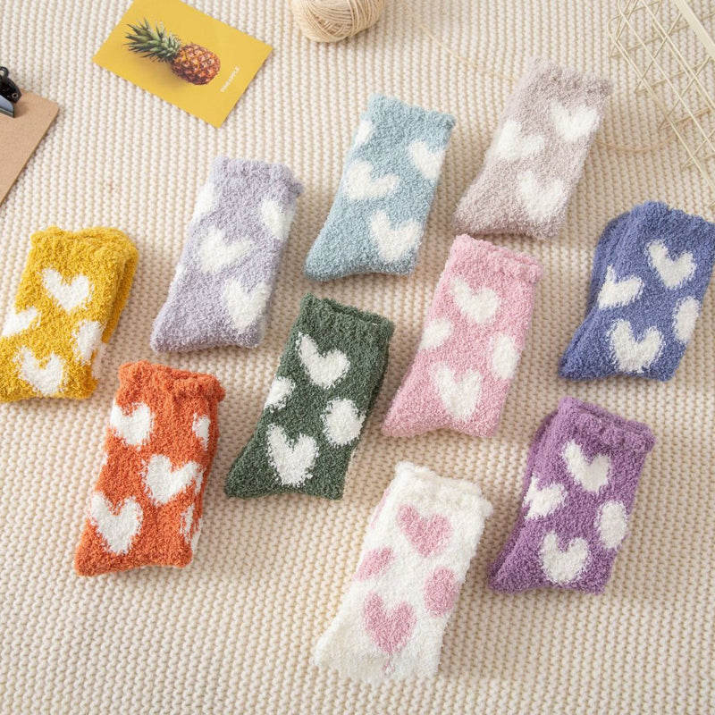 Chaussettes Chaudes À Motif Coeur