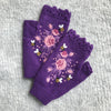 Gants Chauds À Broderie Florale