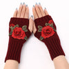 Gants Chauds À Fleurs