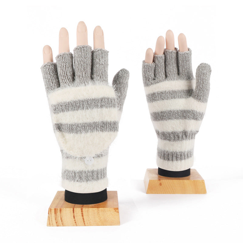 Gants Tricotés À Rayures