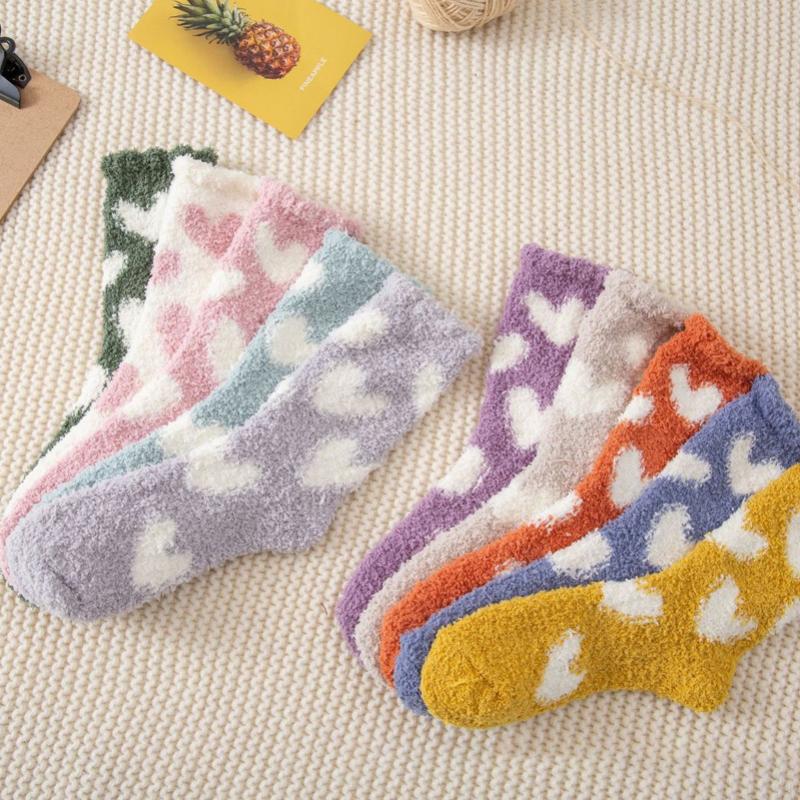 Chaussettes Chaudes À Motif Coeur