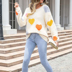 Pull En Tricot À Motif Coeur