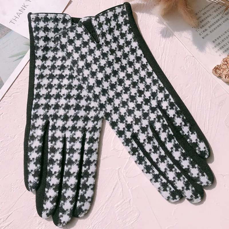 Gants Chauds À Carreaux Vintage