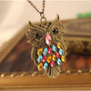 Collier Hibou Diamant Coloré Vintage