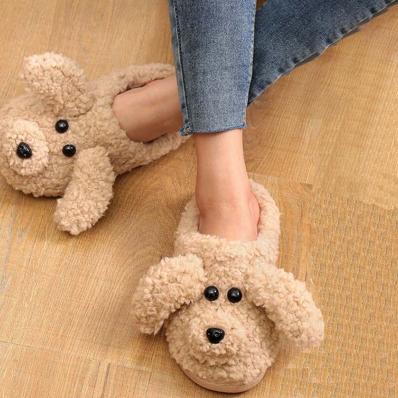 Chaussons En Peluche Patte D'Animal - Pantoufles Chaudes Antidérapantes - Taille 33-39 - Gris, Rose, Bleu