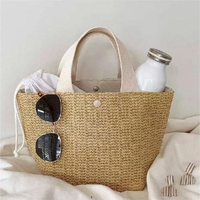 Sac Vintage En Paille De Plage