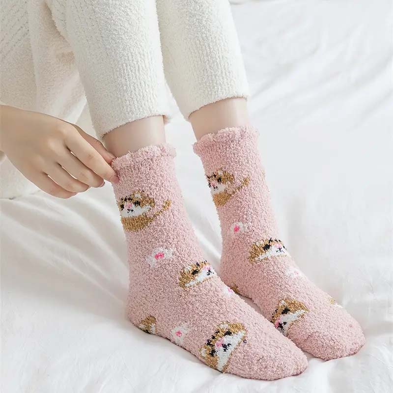 Chaussettes Chaudes À Imprimé Chat