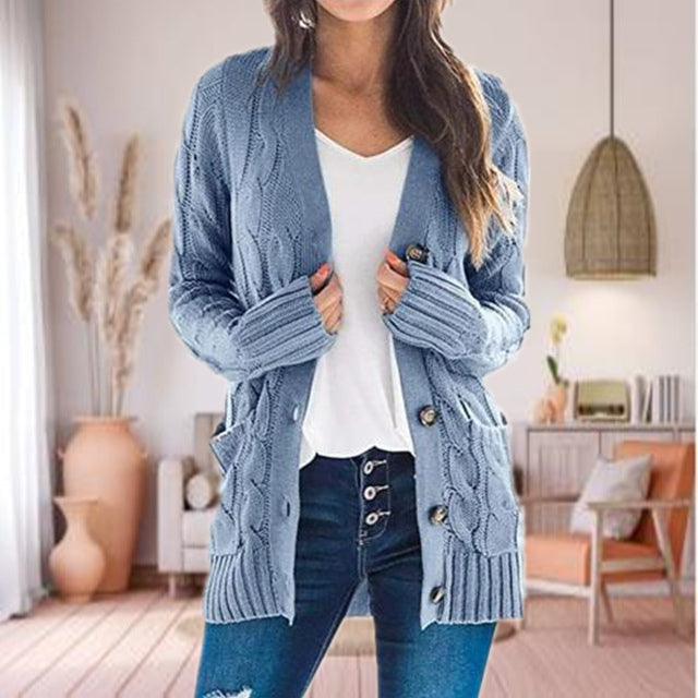 Femmes Tricot Cardigans Solide tricoté Long Cardigan Automne Manches Femmes Tricot Cardigans Solide tricoté Long Cardigan Automne Manches